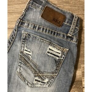 BKE Jake Straight Stretch Mid Rise Medium Wash Blue Jeans Men's Size 29S (29x30)